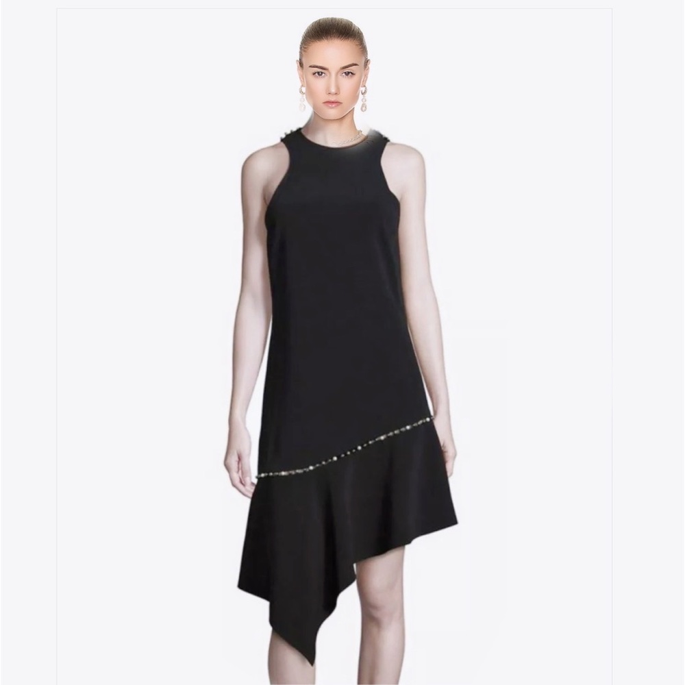 Jonathan Simkhai Beaded Asymmetrica dress black